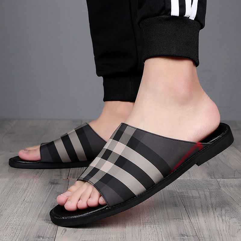Lässige karierte Herren-Sandalen mit Anti-Rutsch-Design - Bruno