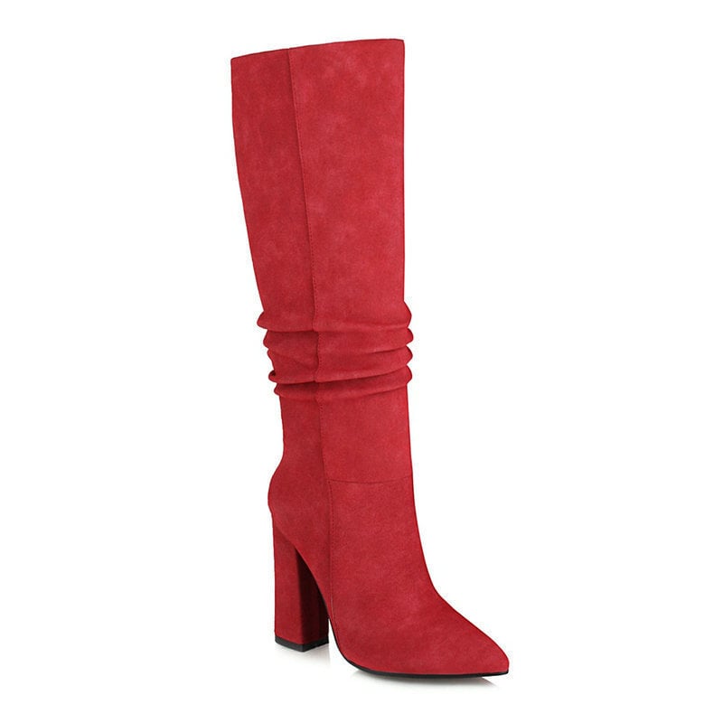 Hohe Damenstiefel mit klobigem Absatz - Torhild