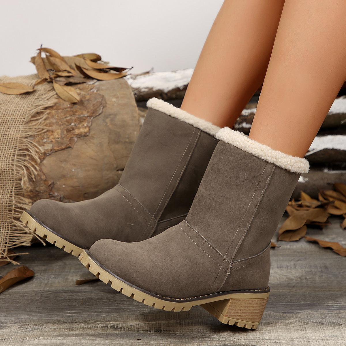 Damenstiefelette mit flauschigem Futter - Lurean