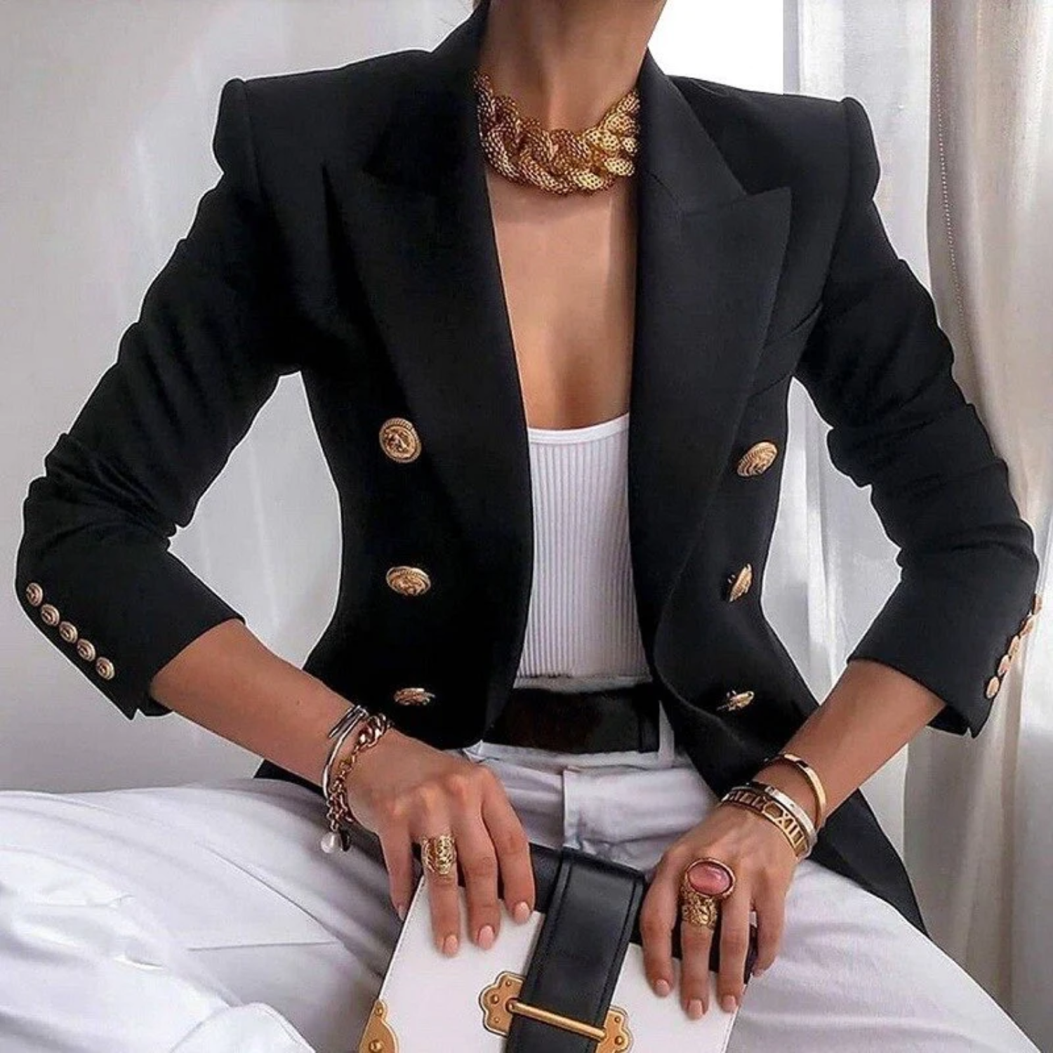 Vanessa - Eleganter Baumwoll-Luxus-Blazer für Damen