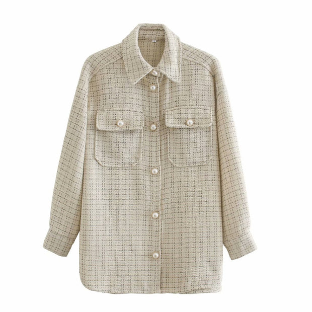 Carole - Manteau pour femmes avec boutons en perles