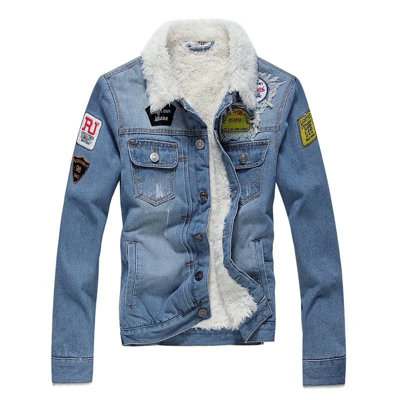 Herren Jeansjacke mit gefüttertem geradem Schnitt - Darnel