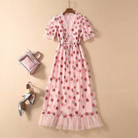 Robe en tulle brodé pour femme - Eda