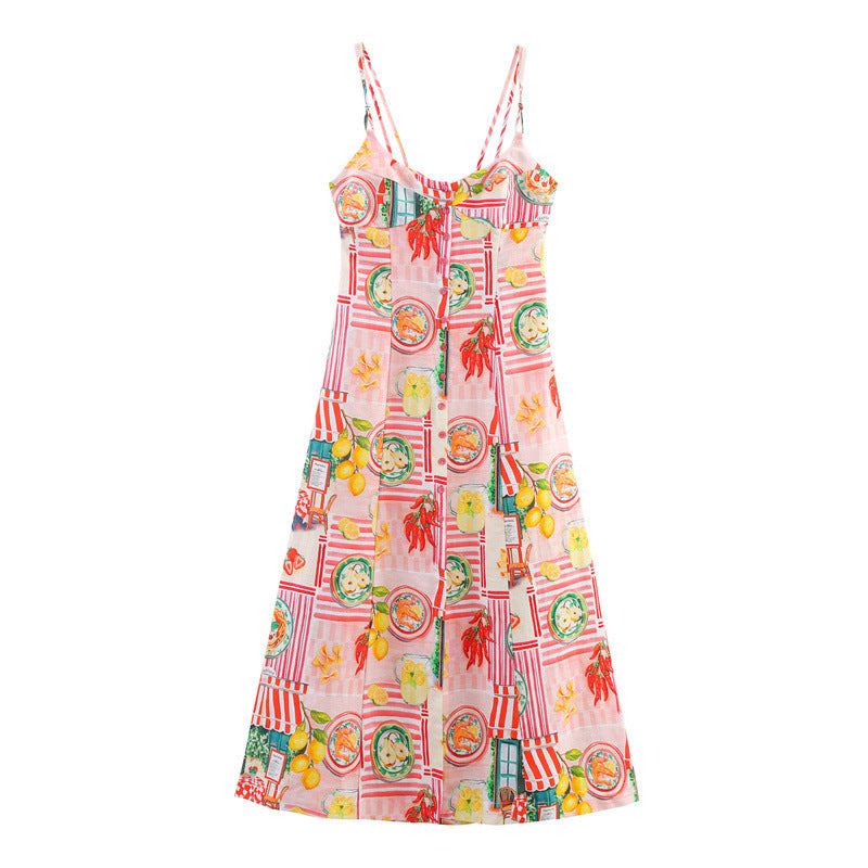 Frühlingshaftes Midikleid mit Kunstdruck - Bianca