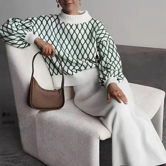 Amely - Pull à motifs avec manches ballon