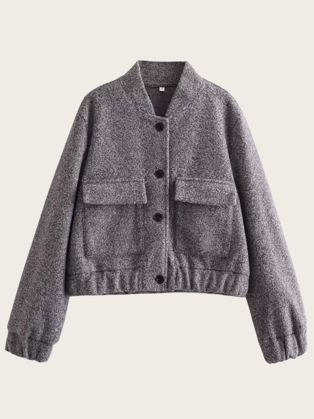 Graue kurze Wolljacke für Frauen - Mauwi