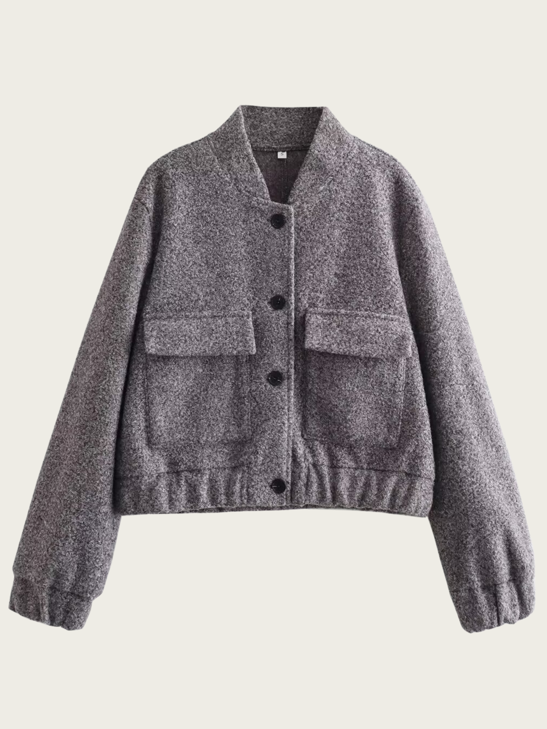 Graue kurze Wolljacke für Frauen - Mauwi