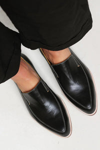 Mocassins plats pour femmes en cuir avec couture - Vireka
