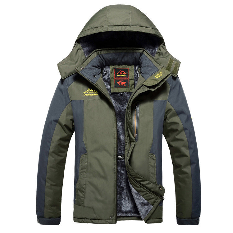 Wasserdichte gefütterte Herrenjacke mit Kapuze - Cavalieri