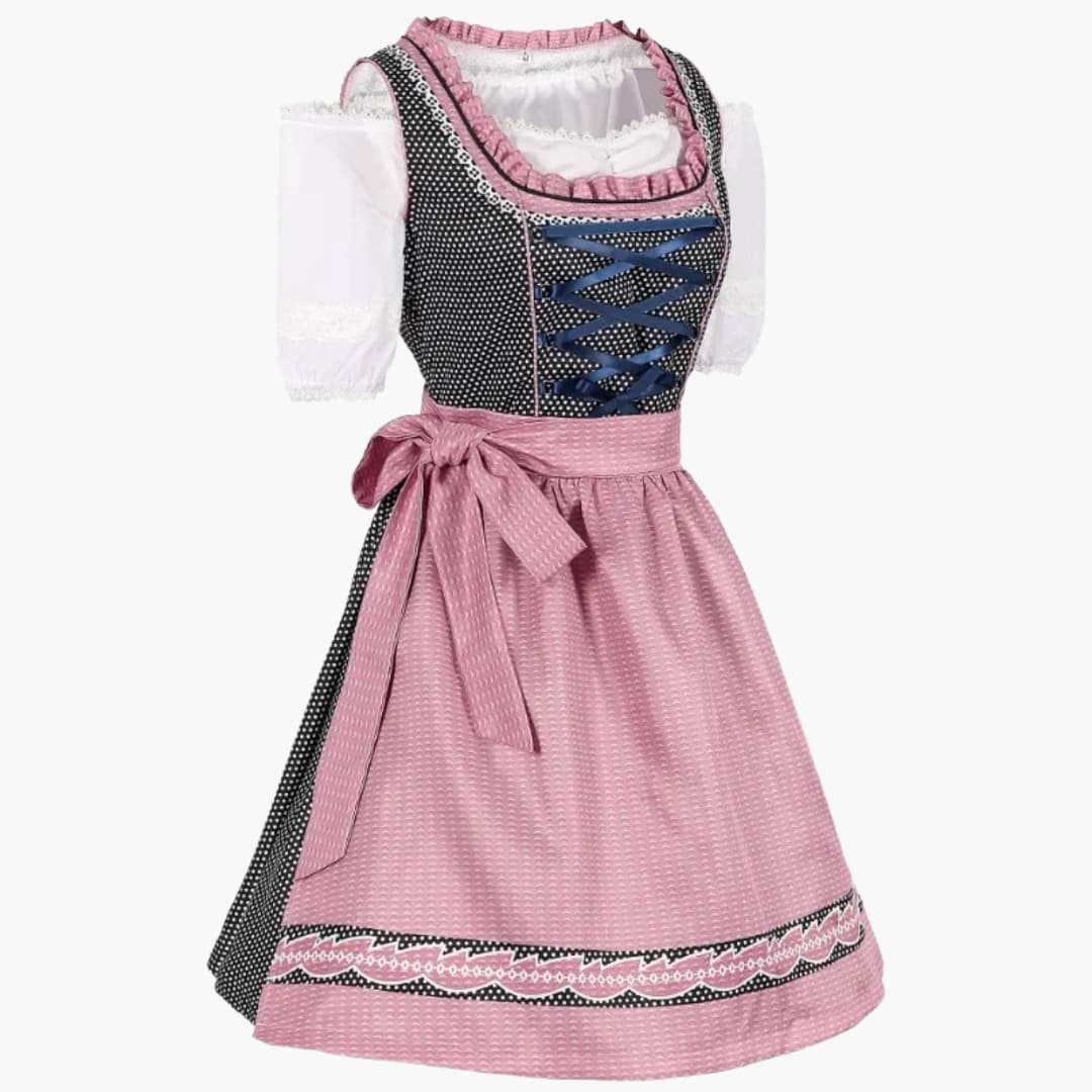 Dirndl mit Schürze in Rosa und Blau - Annalena