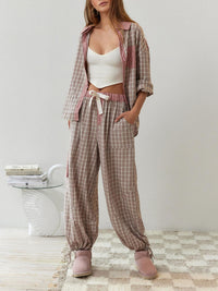 Tobyine - Lose rosa spleiß pyjama set