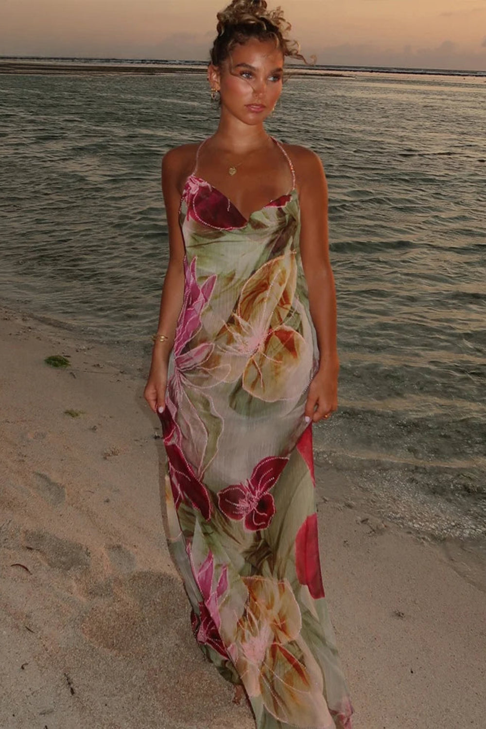 Damen Maxikleid mit dünnen Trägern - Samantha