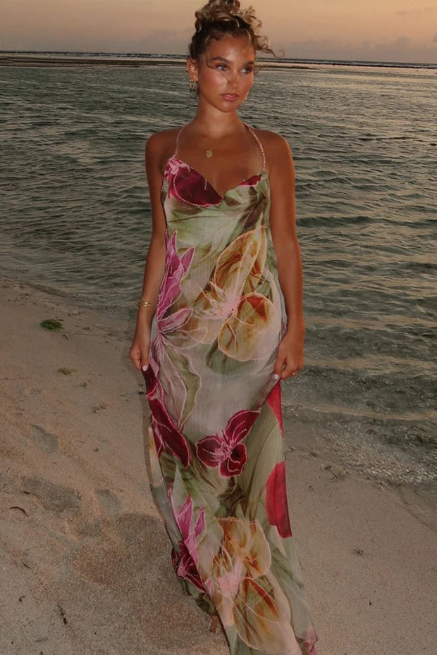 Robe longue à fines bretelles pour femme - Samantha