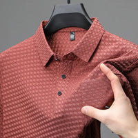 Geometrisch gewebtes Herren-Poloshirt mit Fronttasche - Marcelo