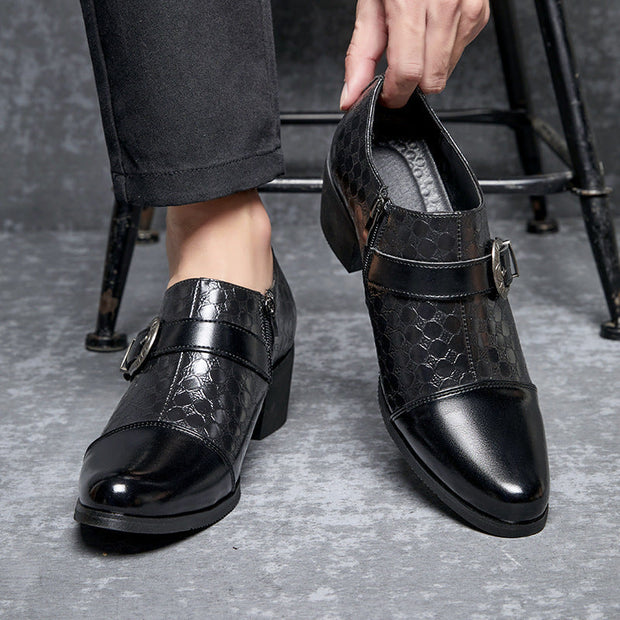 Herrenschuhe mit seitlichem Reißverschluss und Schnalle - Mirex