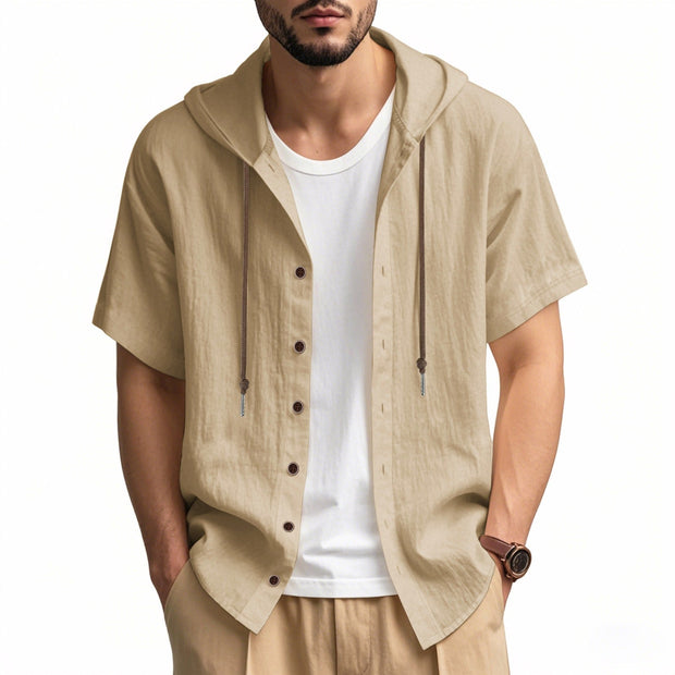 Chemise à capuche en coton pour hommes, style décontracté - Elias