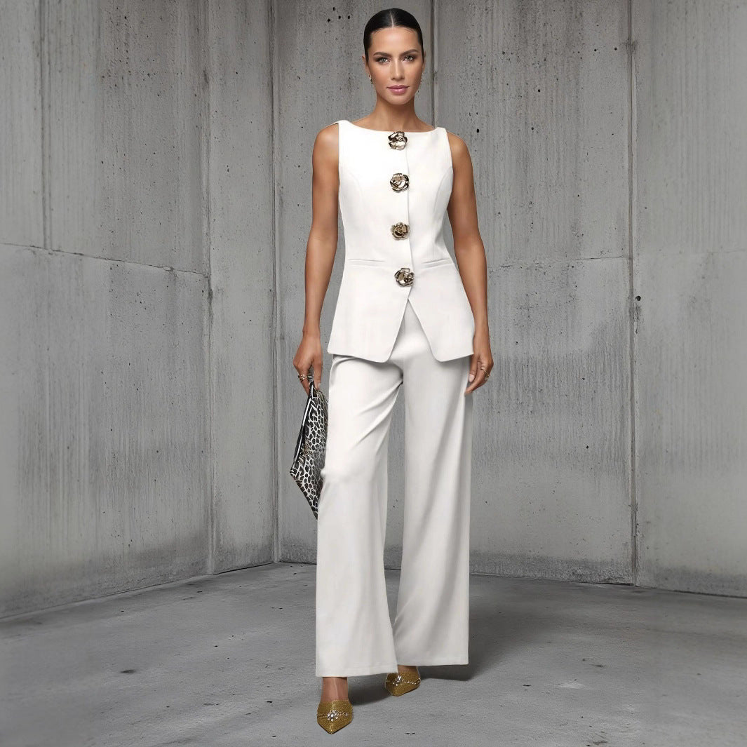 Set aus ärmellosem Oberteil und weiter Hose für Frauen - Elira