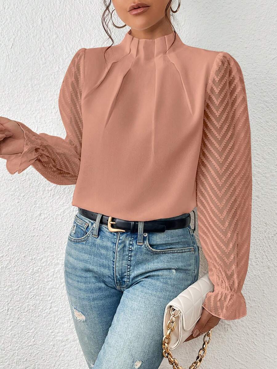 Langarm-Rollkragenbluse für Frauen - Elyra