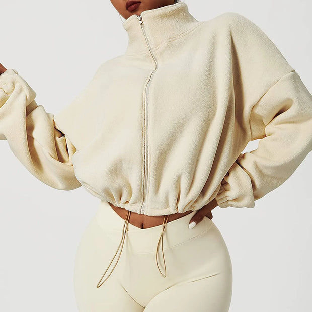 Shortened fleece jacket
