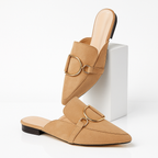 Damen Wildleder Pantolette D-Schnalle Stufenabsatz - Nina