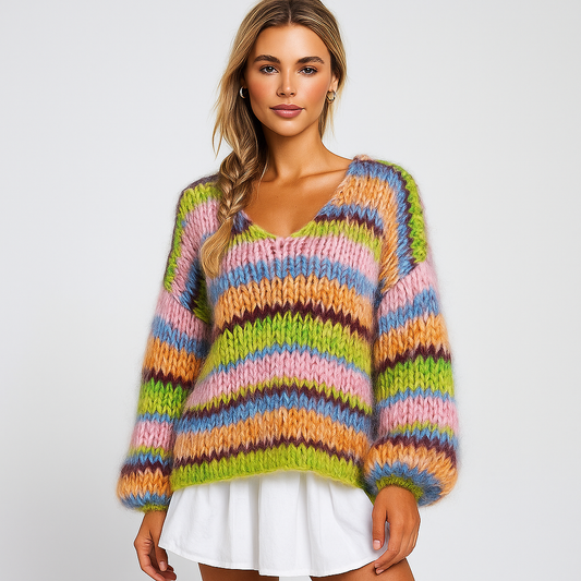 Flauschige Damen-Strickjacke - Fedra