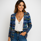 Mehrfarbige Strickjacke für Damen aus weichem Strickstoff - Jadai