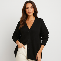Gilet tricoté beige avec boutons pour femme - Elira