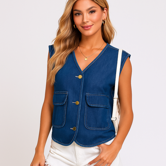 Gilet en denim décontracté pour femme - Fiorenne
