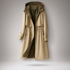 Langer Damen-Trenchcoat mit verstellbarer Kapuze - Isolde