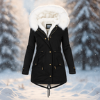 Stylischer Wintermantel mit Kunstfellkapuze - Paula