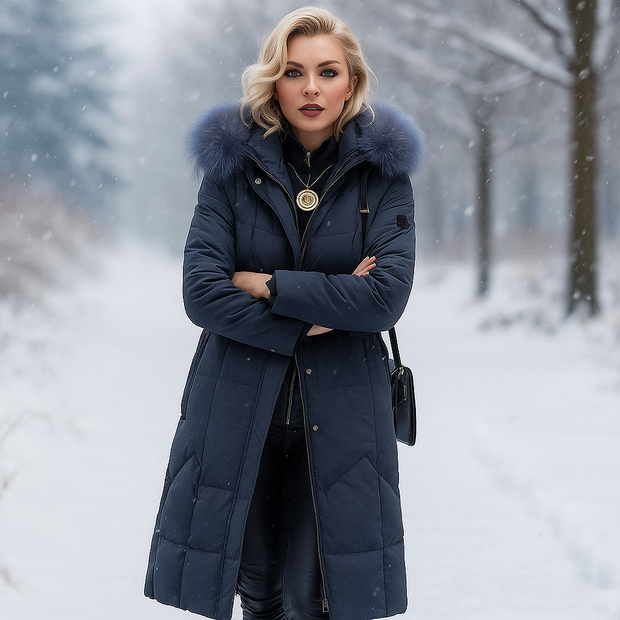 Manteau long matelassé à capuche - Isolde