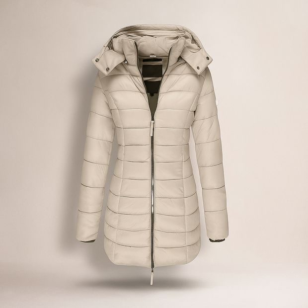 Manteau long matelassé avec capuche amovible - Mara