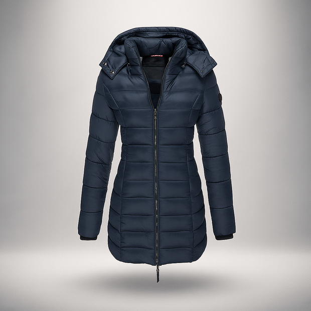 Manteau long matelassé avec capuche amovible - Mara