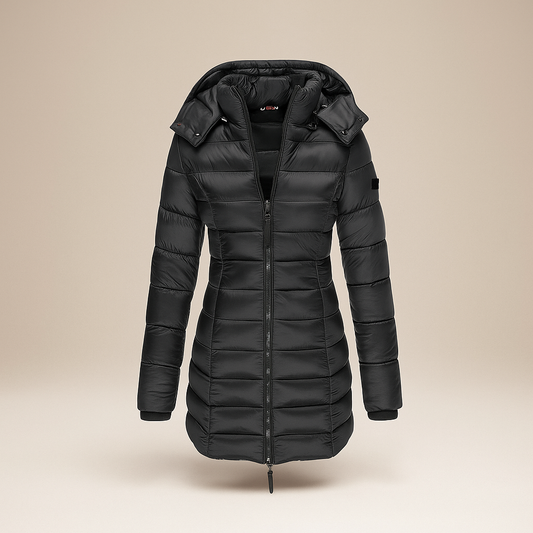 Manteau long matelassé avec capuche amovible - Mara
