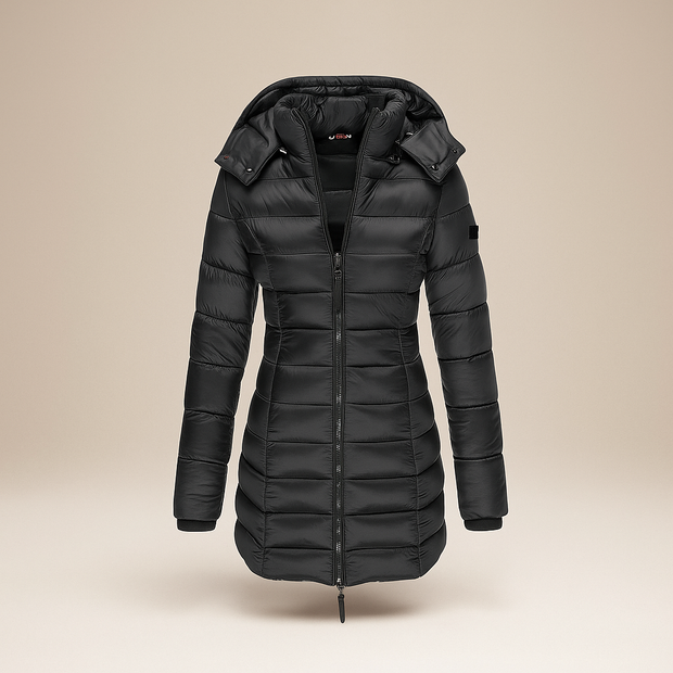 Manteau long matelassé avec capuche amovible - Mara