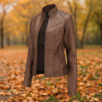 Veste en cuir style motard pour femme - Annelise