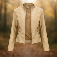Veste en cuir style motard pour femme - Annelise