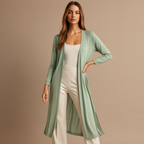 Langer offener Cardigan für Damen im minimalistischen Stil - Lang