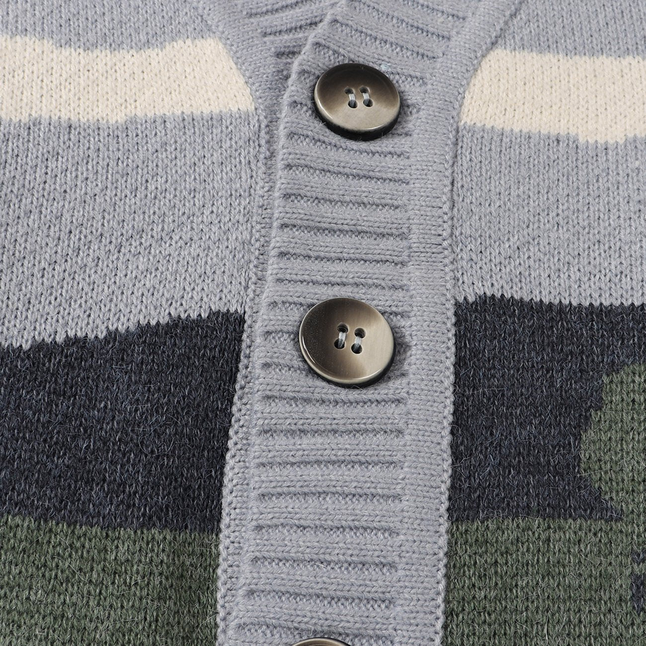 Herrenstrickjacke mit Knopfverschluss und grafischem Muster - Thomas