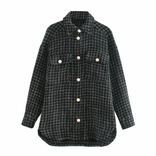 Carole - Manteau pour femmes avec boutons en perles
