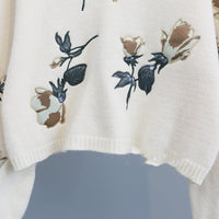 Damenstrickpullover mit Blumenstickerei - Adrienne