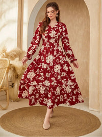 Naiara - Robe étroite à col en V et à manches longues