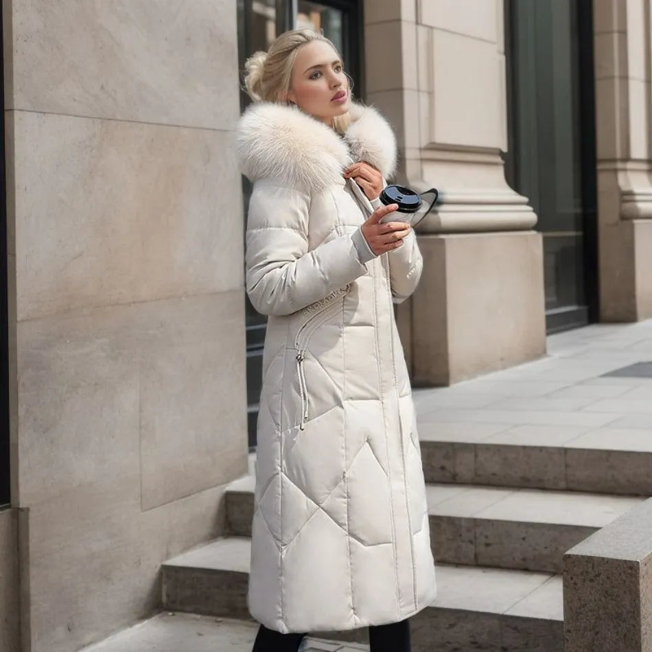 Manteau long matelassé à capuche - Isolde