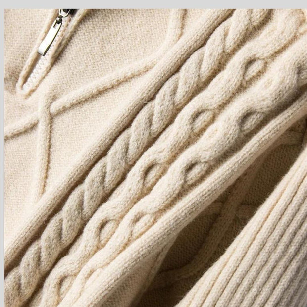 Hanna - Rollkragenpullover mit geometrischem Zopfmuster