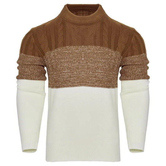 Giam - Langärmeliger, lässiger Herren-Strickpullover mit Farbblöcken