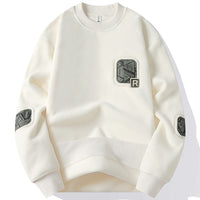 Pull homme à col rond et patchs décoratifs - Bjornik