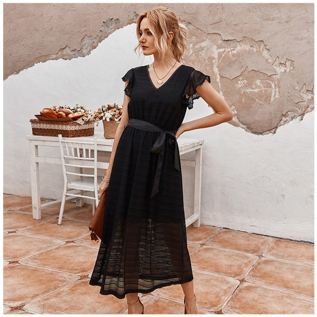 Damen Midikleid mit strukturiertem Chiffon im romantischen Stil - Juliette