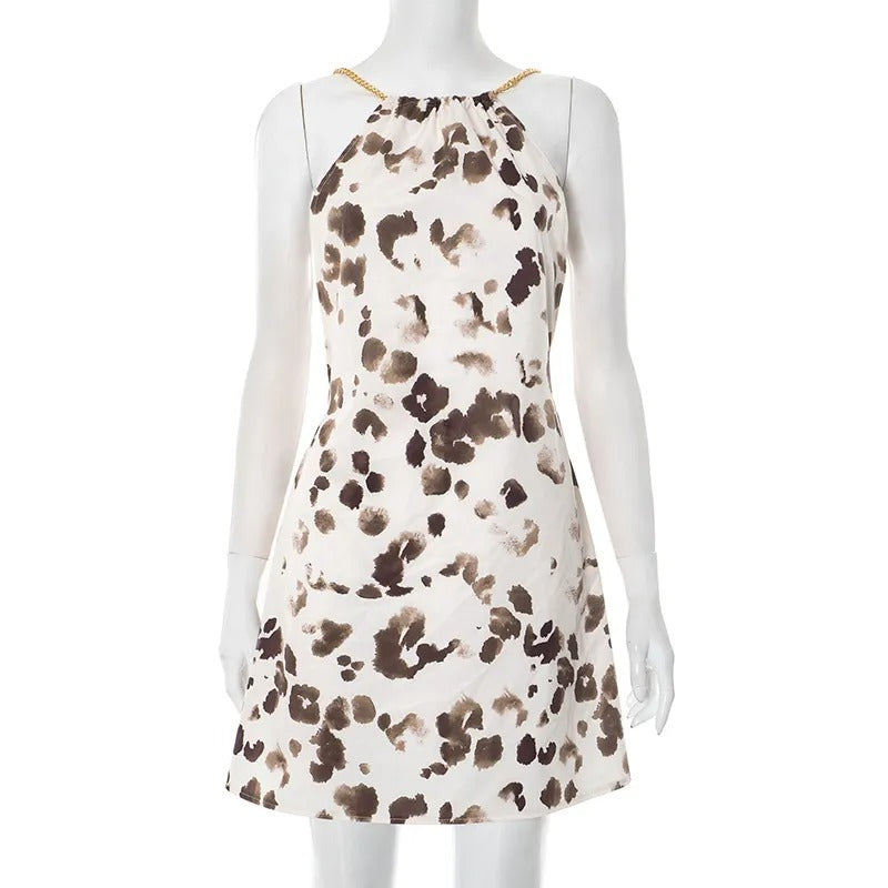 Kurzes Kleid mit Neckholder und Kettenträgern - Camila