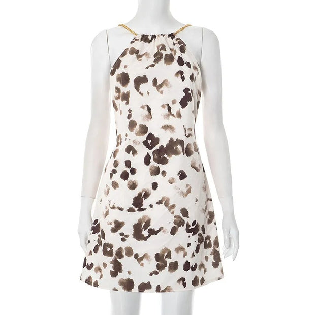 Kurzes Kleid mit Neckholder und Kettenträgern - Camila