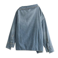 Leah - Chemise en jean asymétrique décontractée